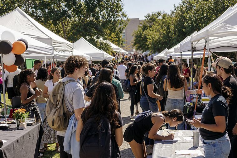 Students choosing what to join for the year